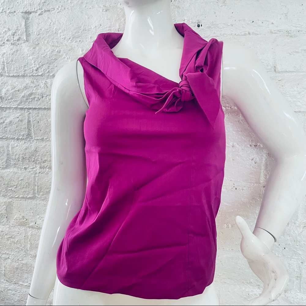 Theory Blouse Size S Sleeveless Top Round Neck    Hat Pink